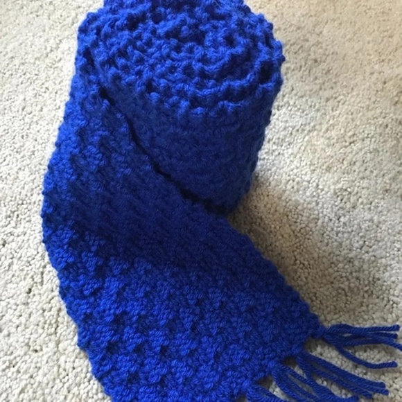 Handmade Accessories - Handmade Blue Knit Scarf